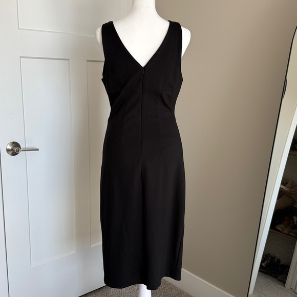 WHBM Dress Black AURA Sleeveless Sculpting Sheath Size 8 V Neck Formal Wedding - Picture 5 of 7